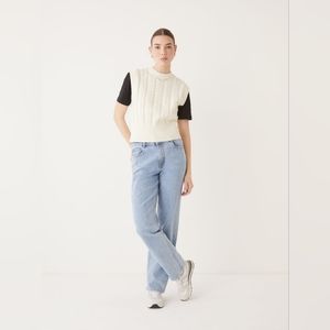 The Knitted Sweater Vest in White size M